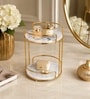 Gold Round 2 Tier Marble Stand