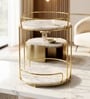 Gold Round 2 Tier Marble Stand