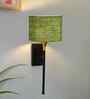 Round 7" Fabric Drum Shade Light   Decorative Wall Mount Lamp-Green Jute