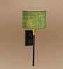 Round 7" Fabric Drum Shade Light   Decorative Wall Mount Lamp-Green Jute
