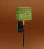 Round 7" Fabric Drum Shade Light   Decorative Wall Mount Lamp-Green Jute