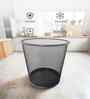 Round Ash Grey Metal Mesh Dustbin, Modern Breathable Waste Basket