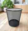 Round Ash Grey Metal Mesh Dustbin, Modern Breathable Waste Basket