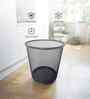 Round Ash Grey Metal Mesh Dustbin, Modern Breathable Waste Basket