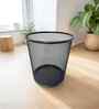 Round Ash Grey Metal Mesh Dustbin, Modern Breathable Waste Basket