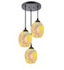 Round Black & White (E- 27/ 12 Watt) Metal & Glass Cluster Hanging Light