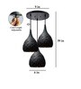 Round Black (E- 27/ 12 Watt) Aluminium Cluster Hanging Light