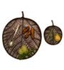 Round Brown 13 Inch Aluminium (Set of 2) Appetizer Platter