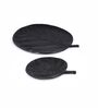 Round Brown 13 Inch Aluminium (Set of 2) Appetizer Platter