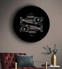 Round Black Black And Gold Zodiac Canvas Art Print
