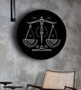 Round Black Black And Gold Zodiac Canvas Art Print