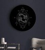Round Black Black And White Geometry Zodiac Canvas Art Print