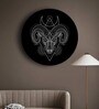 Round Black Black And White Geometry Zodiac Canvas Art Print