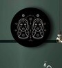 Round Black Black And White Geometry Zodiac Canvas Art Print