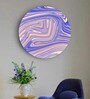 Round Blue Exuberant Lines Canvas Art Print