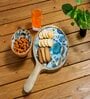 Blue Mango Wood Gladiolus harmony  Round Platter