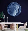 Round Blue Mindful With Buddha Canvas Art Print