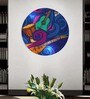 Round Blue On Trippy Beats Canvas Art Print