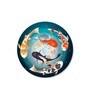 Round Blue Prized Koi Pond Canvas Art Print