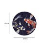 Round Blue Prized Koi Pond Canvas Set Of 3 Art Print