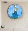 Round Blue Simply Royal Lady In Blue Canvas Art Print