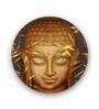 Round Brown Buddha'S Peaceful Features Art Print