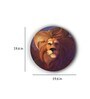 Round Brown Fierce Lion And Lioness Canvas Art Print