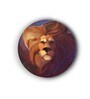 Round Brown Fierce Lion And Lioness Canvas Art Print