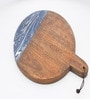 Round Brown Wooden Cheese Board