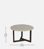 Frida Marble Top Coffee Table in Natural Teak Wood Finish