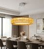  Round Crystal Chandelier Lighting Fixture, Office Reception Ceiling Hanging Light for Dining Room Bedroom Living Room Entryway (500MM Diameter) (Chrome Body)