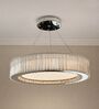 Round Crystal Chandelier Lighting Fixture, Office Reception Ceiling Hanging Light for Dining Room Bedroom Living Room Entryway (500MM Diameter) (Chrome Body)