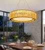  Round Crystal Chandelier Lighting Fixture, Office Reception Ceiling Hanging Light for Dining Room Bedroom Living Room Entryway (500MM Diameter) (Chrome Body)