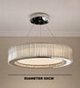  Round Crystal Chandelier Lighting Fixture, Office Reception Ceiling Hanging Light for Dining Room Bedroom Living Room Entryway (500MM Diameter) (Chrome Body)