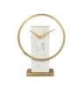 Round Dial Gold Metal and Stone Table Clock