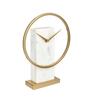 Round Dial Gold Metal and Stone Table Clock