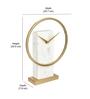Round Dial Gold Metal and Stone Table Clock