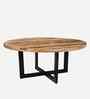 Giffy Round Coffee Table in Oak Finish