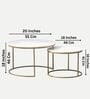Round Elegant Nesting Coffee Table In White & Gold Finish (Set of 2)
