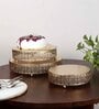 Round Etching Flower Buffet Riser Set of 3