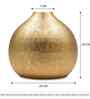 Round Flower Vase for Home Decor, Iron, Gold Textured Matte Finish