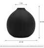 Round Flower Vase for Home Decor, Iron,Black Textured Matte Finish