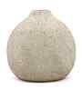 Round Flower Vase for Home Decor, Iron,White Textured Matte Finish