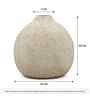 Round Flower Vase for Home Decor, Iron,White Textured Matte Finish