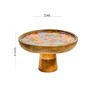 Purple Mango Wood Gladiolus harmony  Cake Stand