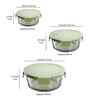 Round Glass Lunch Box With 3 Different Size