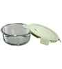 Round Glass Lunch Box With 3 Different Size