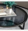 Round Glass Nesting Coffee Table In Black Finish (Set of 2)