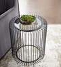 Round Glass Side Table In black Colour