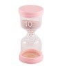 Round Glass Tube 10 Minutes Pink Sand Timer Showpiece